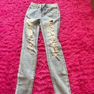 Distressed Gray Women's Jeans